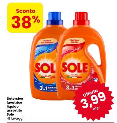 Detersivo lavatrice liquido assortito Sole