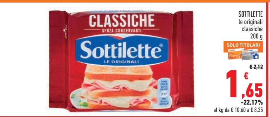 Sottilette le originali classiche