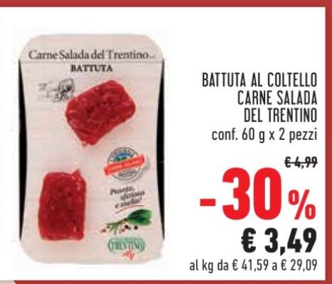 BATTUTA AL COLTELLO CARNE SALADA DEL TRENTINO