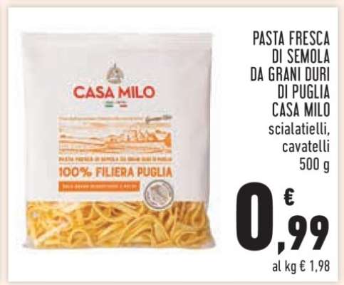 Pasta Fresca di Semola da Grani Duri di Puglia Casa Milo