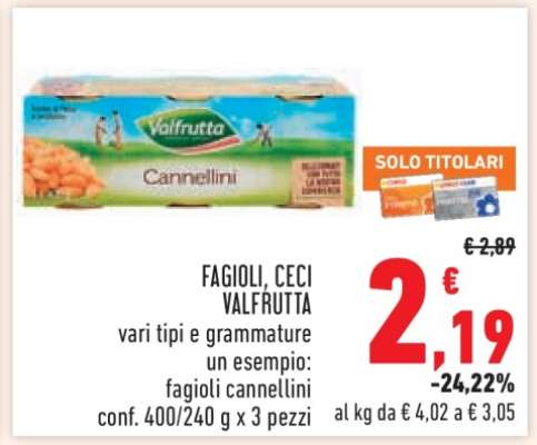 FAGIOLI, CECI VALFRUTTA