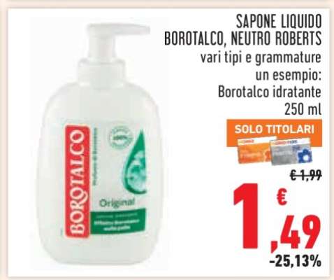 SAPONE LIQUIDO BOROTALCO, NEUTRO ROBERTS