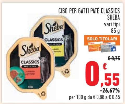 CIBO PER GATTI PATÈ CLASSICS SHEBA