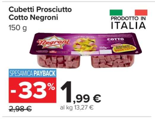 Cubetti Prosciutto Cotto Negroni
