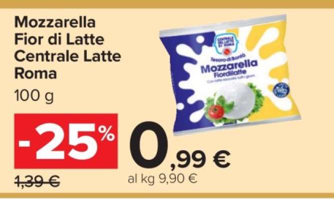Mozzarella Fior di Latte Centrale Latte Roma