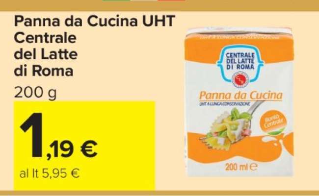 Panna da Cucina UHT Centrale del Latte di Roma