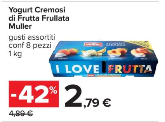 Yogurt Cremosi di Frutta Frullata Muller