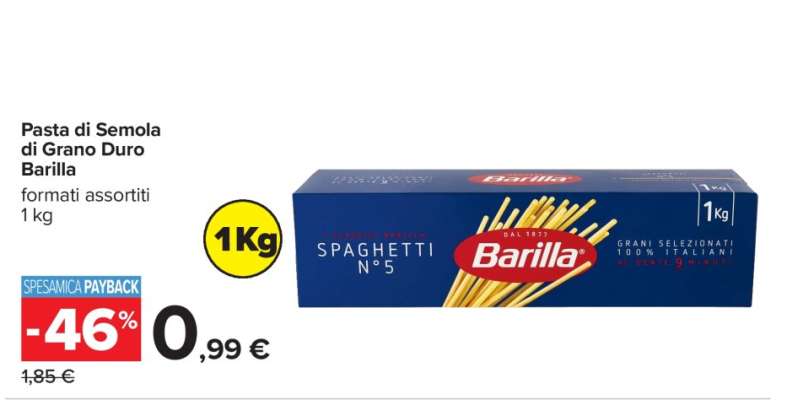 Pasta di Semola di Grano Duro Barilla