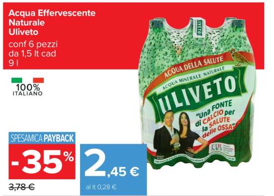 Acqua Effervescente Naturale Uliveto