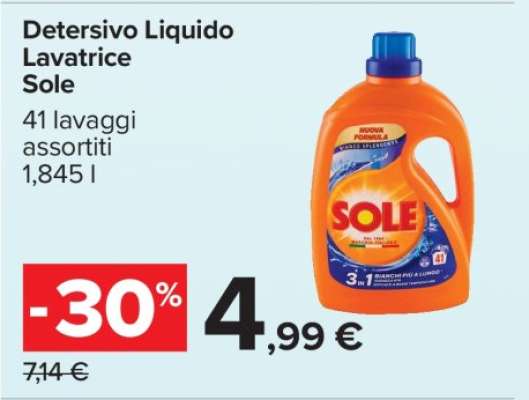 Detersivo Liquido Lavatrice Sole