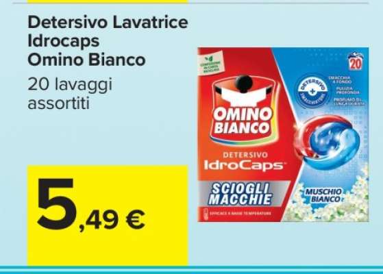 Detersivo Lavatrice Idrocaps Omino Bianco