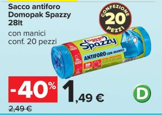 Sacco antiforo Domopak Spazzy 28lt