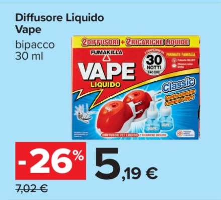 Diffusore liquido Vape