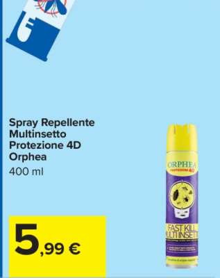 Spray Repellente Multinsetto Protezione 4D Orphea