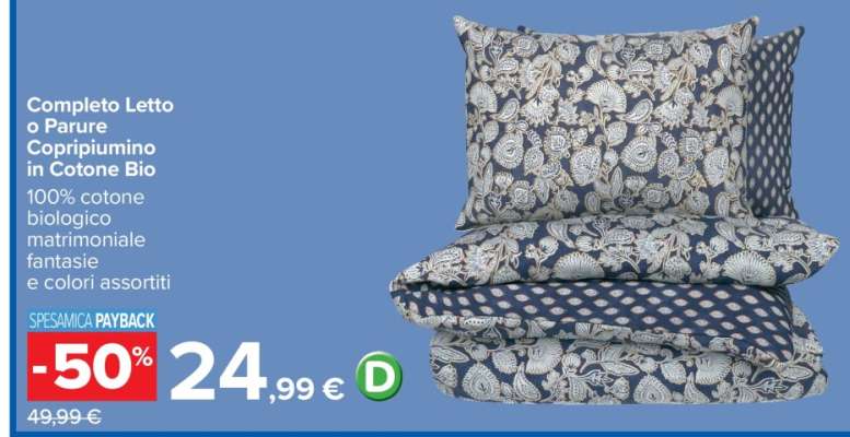 Completo Letto o Parure Copripiumino in Cotone Bio