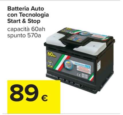 Batteria Auto con Tecnologia Start & Stop