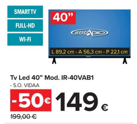 Tv Led 40” Mod. IR-40VAB1