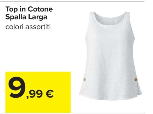 Top in Cotone Spalla Larga