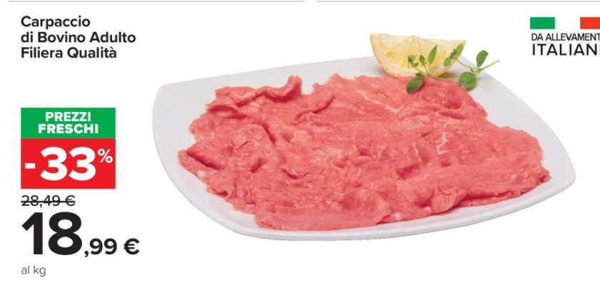 Carpaccio di Bovino Adulto Filiera Qualità