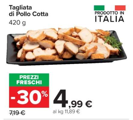 Tagliata di Pollo Cotta