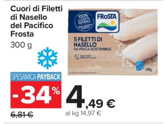 Cuori di Filetti di Nasello del Pacifico Frosta