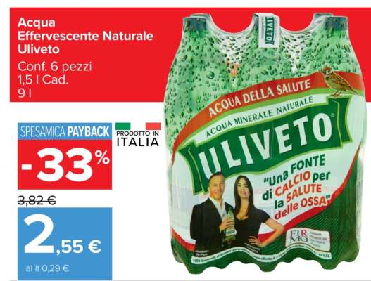 Acqua Effervescente Naturale Uliveto