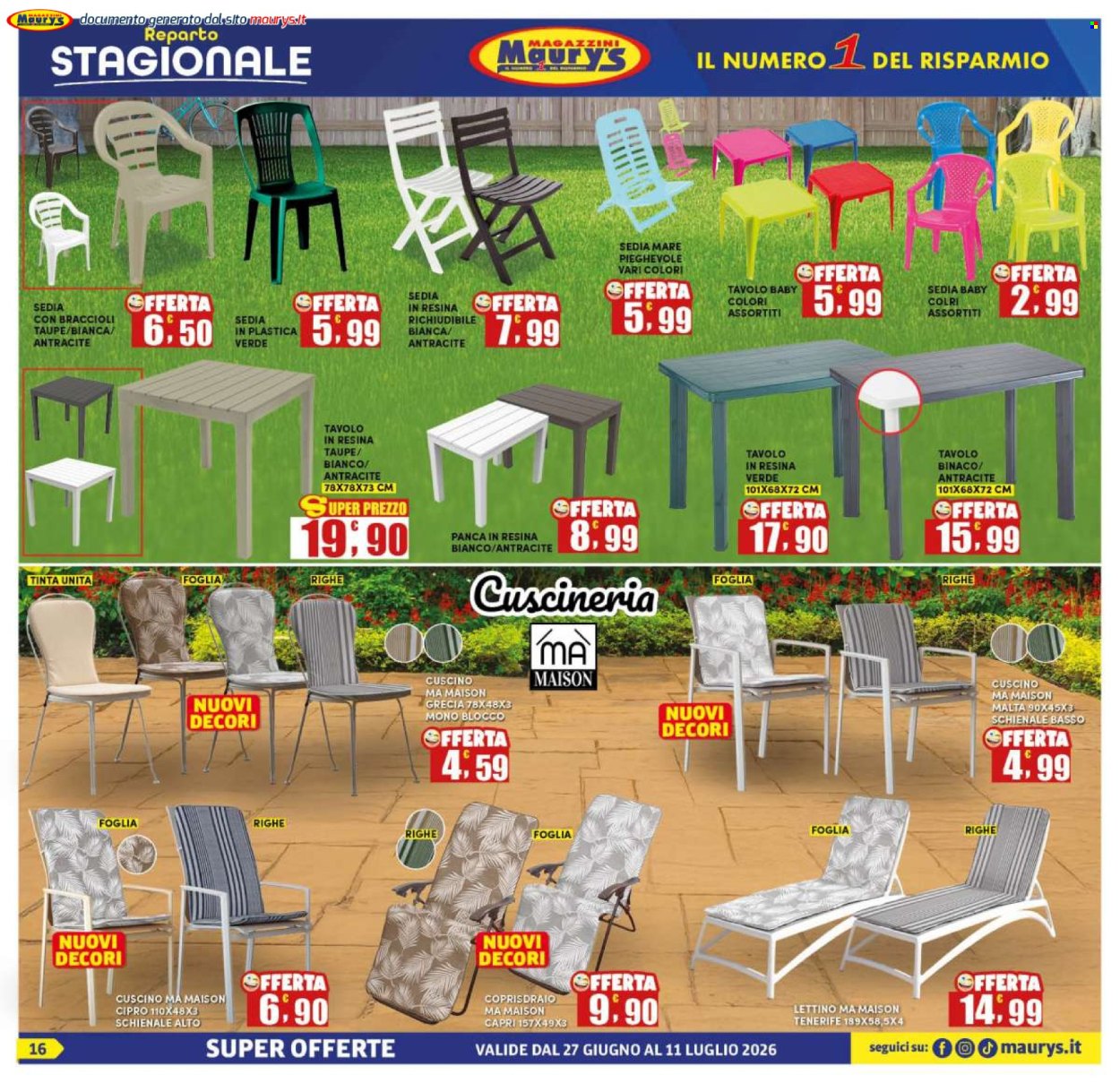 Volantino Maury's - 27/6/2026 - 11/7/2026. Pagina 16