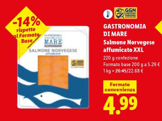 GASTRONOMIA DI MARE Salmone Norvegese affumicato XXL