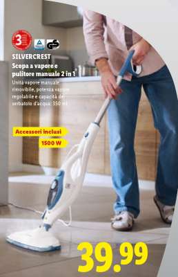 SILVERCREST Scopa a vapore e pulitore manuale 2 in 1