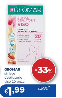 GEOMAR strisce depilatorie viso 20 pezzi