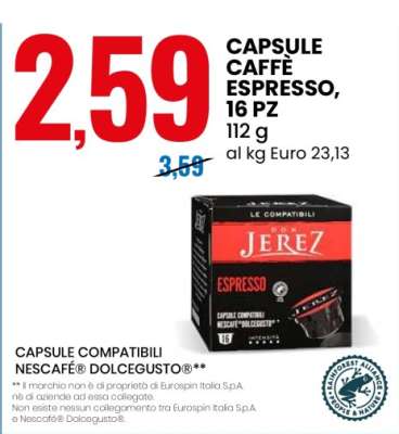 CAPSULE CAFFÈ ESPRESSO, 16 PZ