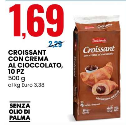 Croissant con crema al cioccolato, 10 pz