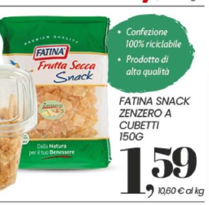 FATINA SNACK ZENZERO A CUBETTI 150G