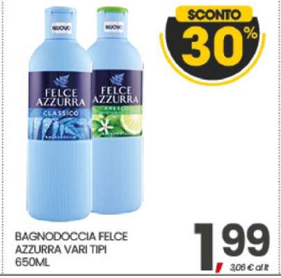 BAGNODOCCIA FELCE AZZURRA VARI TIPI
