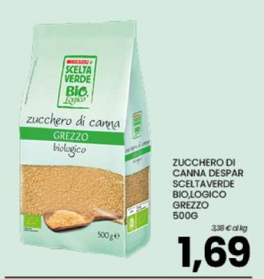 ZUCCHERO DI CANNA DESPAR SCELTAVERDE BIO,LOGICO GREZZO 500G
