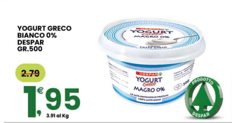 YOGURT GRECO BIANCO 0% DESPAR GR.500