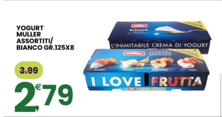 YOGURT MULLER ASSORTITI/BIANCO GR.125X8