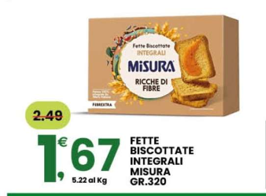 FETTE BISCOTTATE INTEGRALI MISURA GR.320