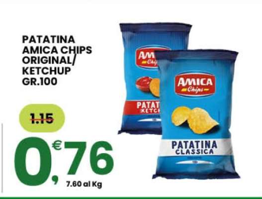 PATATINA AMICA CHIPS ORIGINAL/KETCHUP GR.100