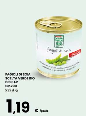 FAGIOLI DI SOIA SCELTA VERDE BIO DESPAR GR.200