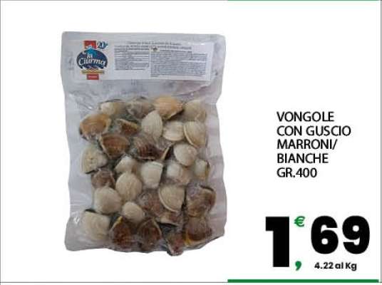 VONGOLE CON GUSCIO MARRONI/BIANCHE GR.400