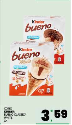 CONO KINDER BUENO CLASSIC/WHITE X4