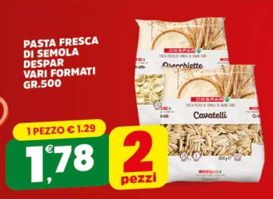 PASTA FRESCA DI SEMOLA DESPAR VARI FORMATI GR.500