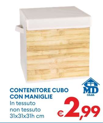 CONTENITORE CUBO CON MANIGLIE