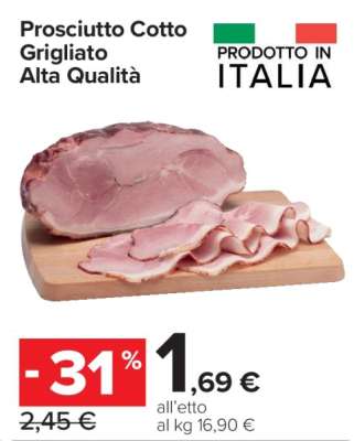 Prosciutto Cotto Grigliato Alta Qualità