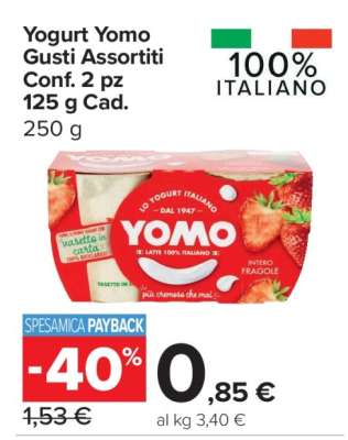 Yogurt YOMO gusti assortiti