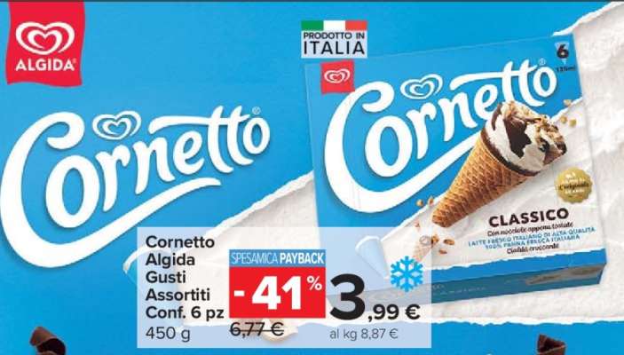 Cornetto Algida Gusti Assortiti Conf. 6 pz