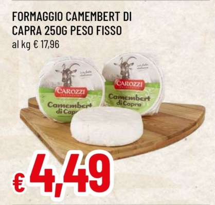 FORMAGGIO CAMEMBERT DI CAPRA 250G PESO FISSO
