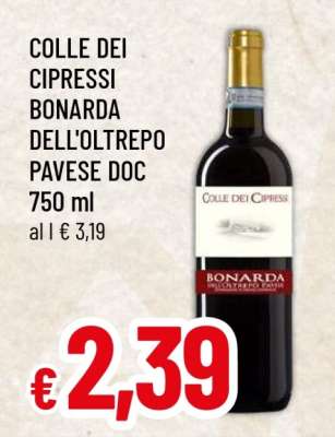 COLLE DEI CIPRESSI BONARDA DELL'OLTREPO PAVESE DOC 750 ml
