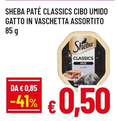 SHEBA PATÉ CLASSICS CIBO UMIDO GATTO IN VASCHETTA ASSORTITO 85 g